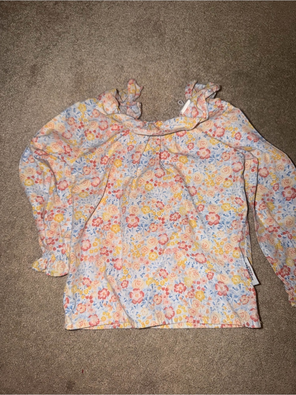 Nantucket Kids Floral Top Size 3T Peter Pan Collar